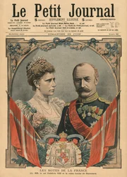 Gäste Frankreichs, König Friedrich VIII. (1843-1912) und Königin Louise (1851-1926) von Dänemark, Illustration aus 
